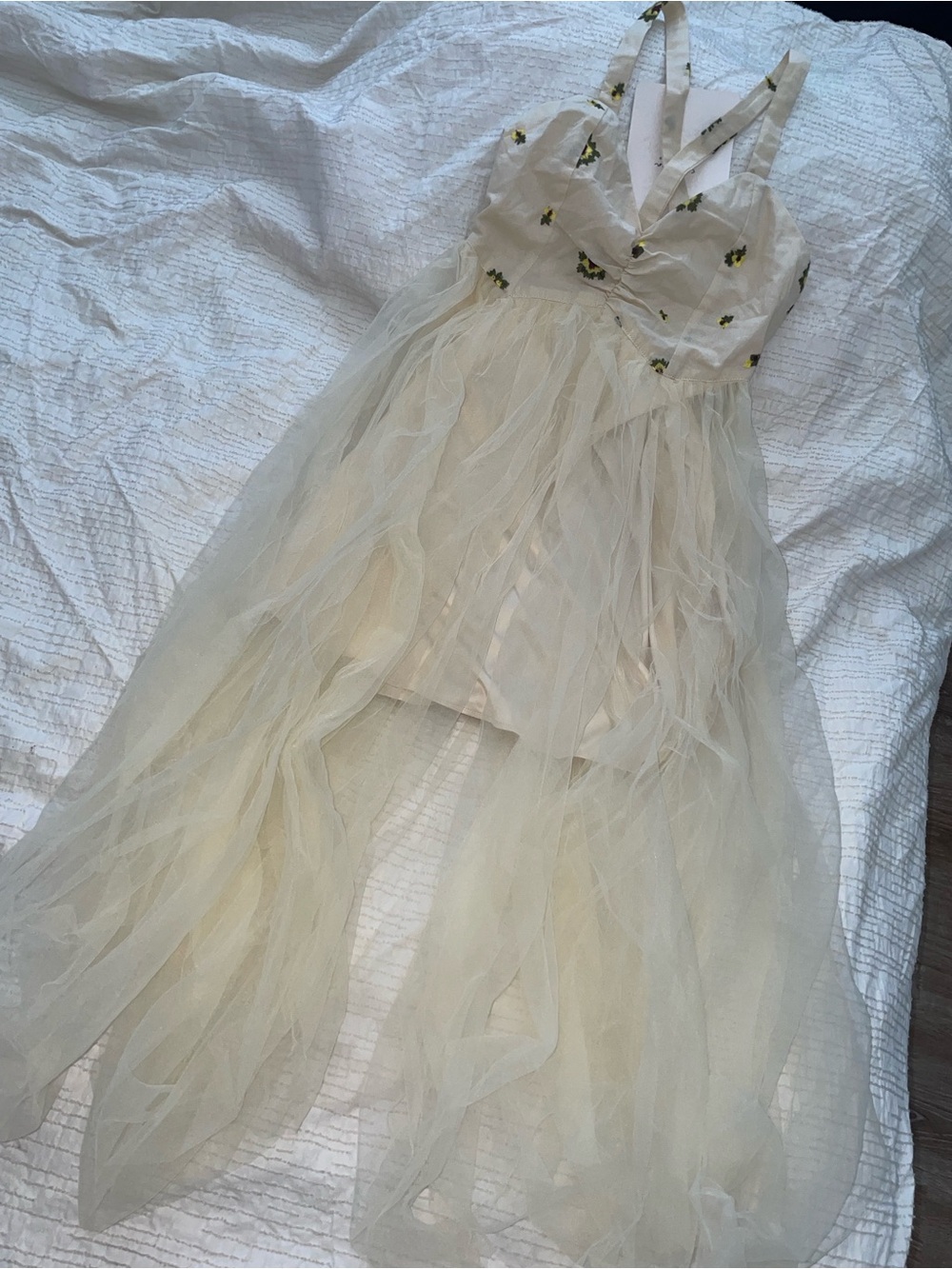 Since then Boho Tulle Dress with Floral Bodice